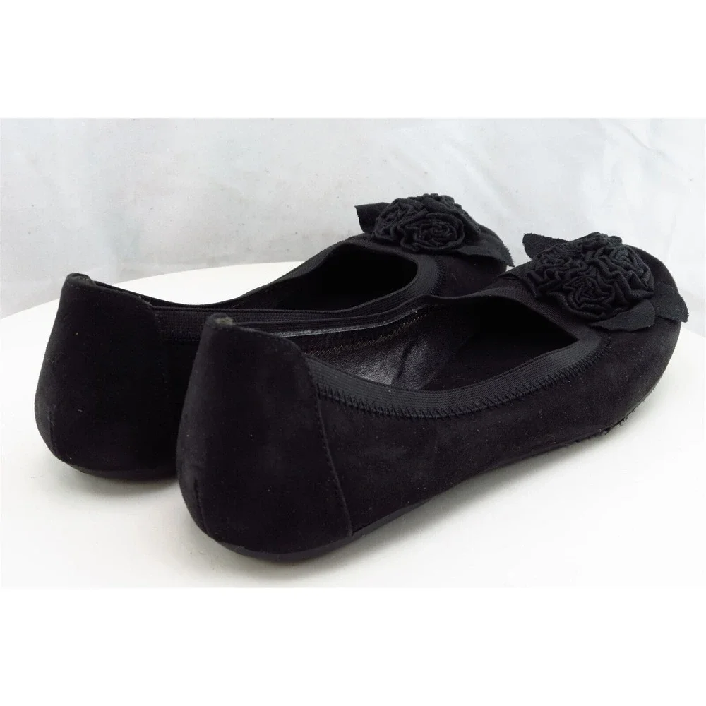 Kenneth Cole Reaction Youth Girls Shoes Size 6 M‎ Black Flat Textile